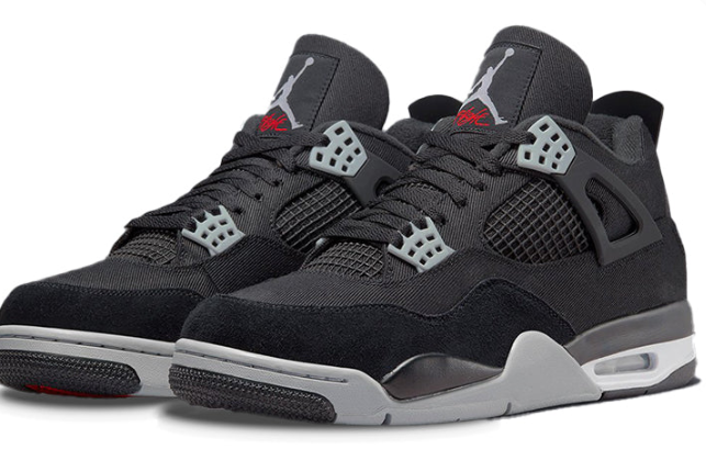 Air Jordan 4 Retro SE “Black Canvas” – Black / Light Steel Grey