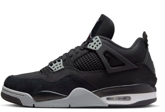Air Jordan 4 Retro SE “Black Canvas” – Black / Light Steel Grey