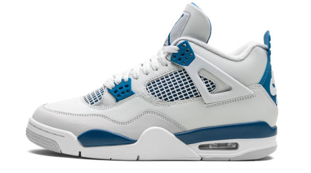 Air Jordan 4 Retro “Military Blue” 2024 – White / Blue / Neutral Grey