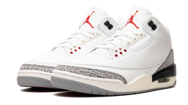 Air Jordan 3 Retro “White Cement Reimagined” (2023) – White / Grey / Red