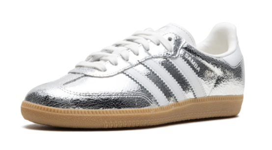 adidas Women's Samba OG Sneakers – Cracked Metallic Silver