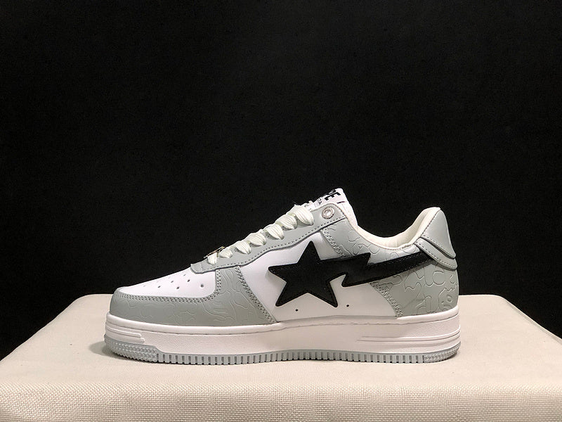 BAPE STA Low Sneakers – White Grey Camo