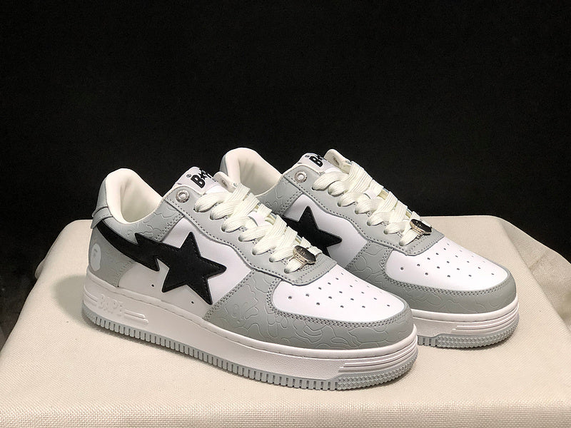BAPE STA Low Sneakers – White Grey Camo