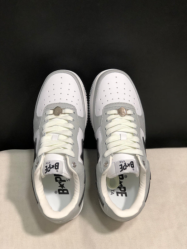 BAPE STA Low Sneakers – White Grey Camo