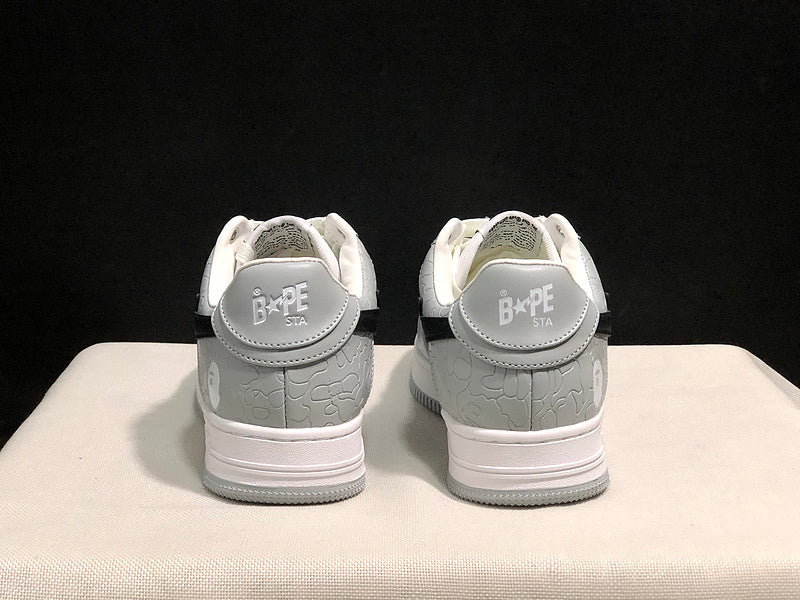 BAPE STA Low Sneakers – White Grey Camo