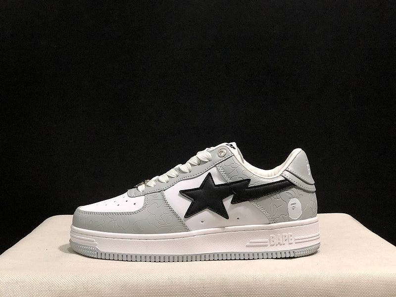 BAPE STA Low Sneakers – White Grey Camo