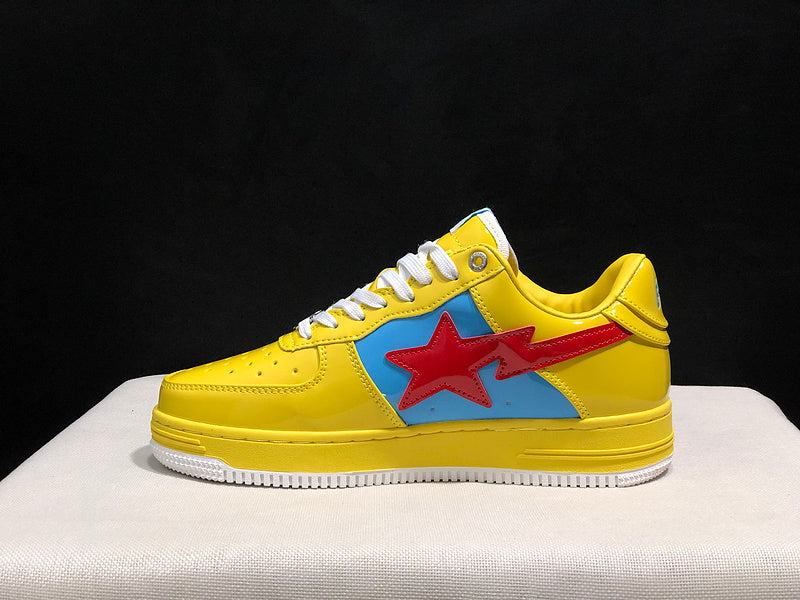 BAPE STA Low Sneakers – Yellow, Blue & Red