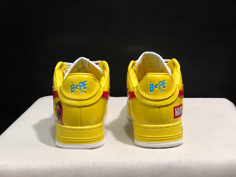 BAPE STA Low Sneakers – Yellow, Blue & Red