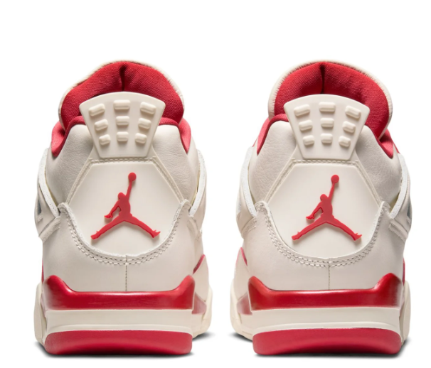 Air Jordan 4 Retro "Love Letter" Women's Sneakers - Cream / Red